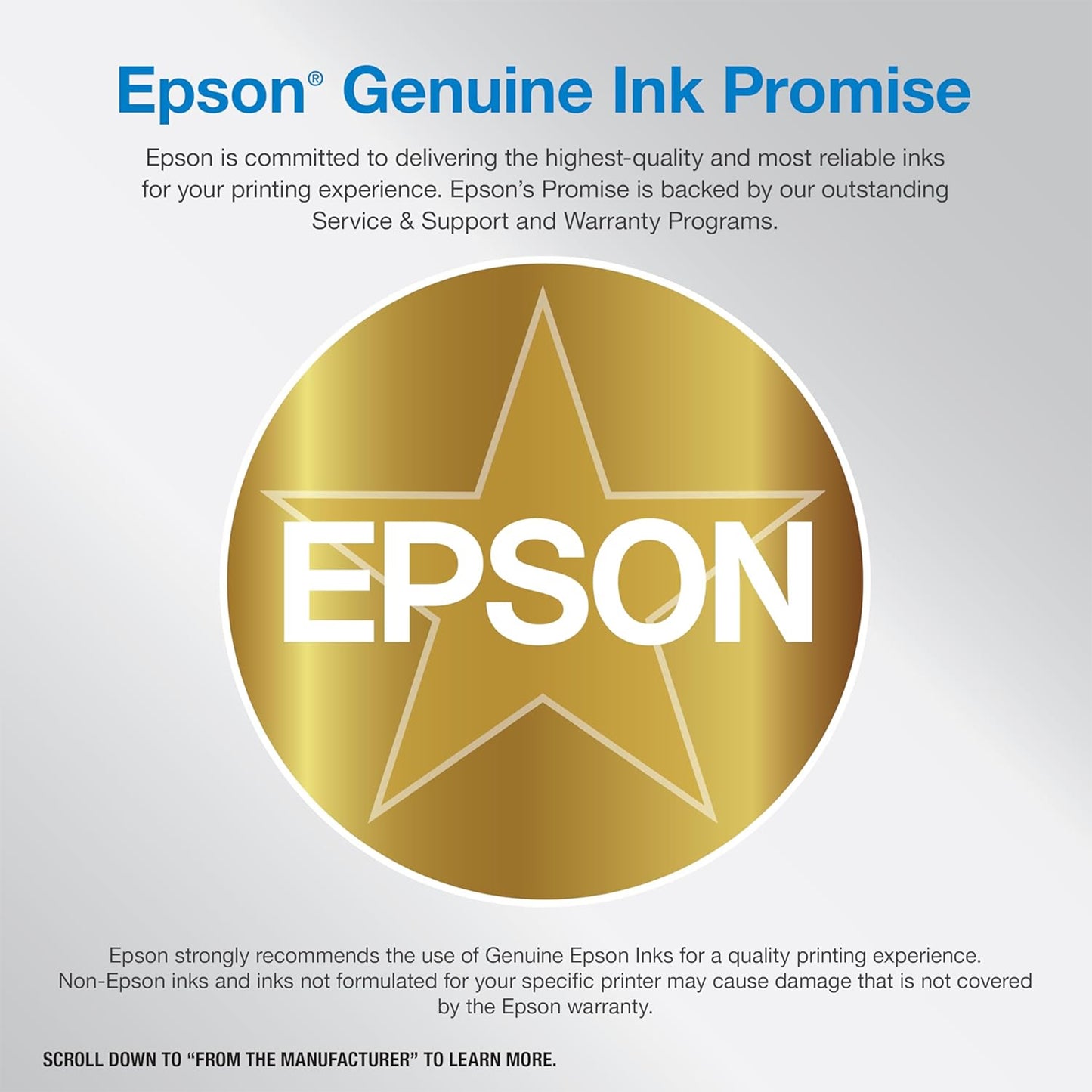 طابعة Epson EcoTank ET-4800 Supertank اللاسلكية الكل في واحد خالية من الخرطوشة مع ماسح ضوئي وناسخة وفاكس ووحدة تغذية المستندات التلقائية وإيثرنت - مثالية لمكتبك المنزلي، باللون الأبيض 