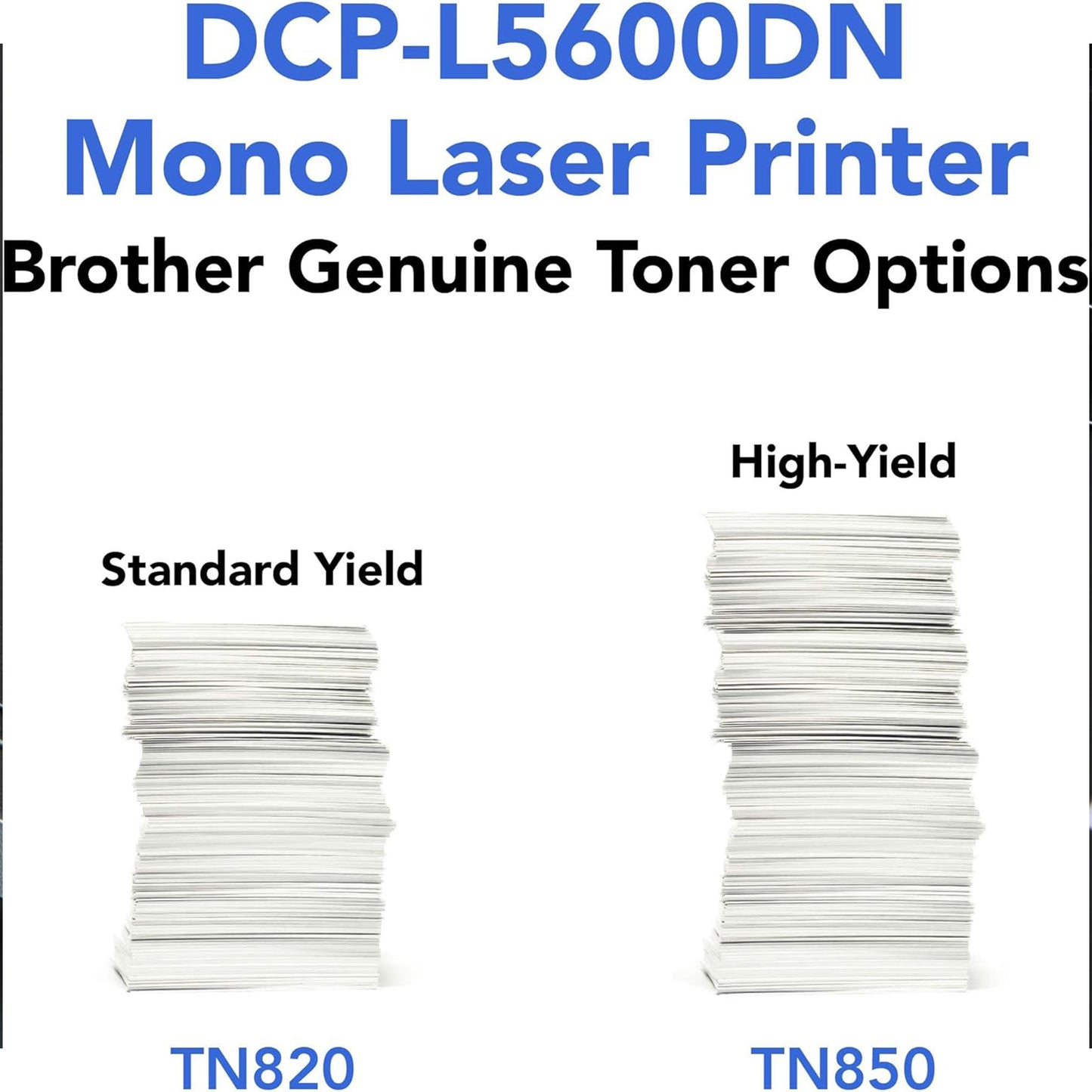 طابعة ليزر أحادية اللون من Brother، طابعة وناسخة متعددة الوظائف، DCP-L5600DN، اتصال شبكة مرن، طباعة مزدوجة، طباعة متنقلة، أسود، 19.1 بوصة × 19.5 بوصة × 16.8 بوصة