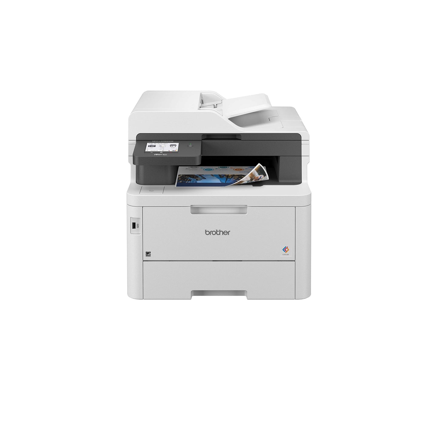 طابعة Brother MFC-L3780CDW لاسلكية رقمية ملونة الكل في واحد مع مخرج بجودة الليزر، تمرير واحد للنسخ والمسح الضوئي على الوجهين