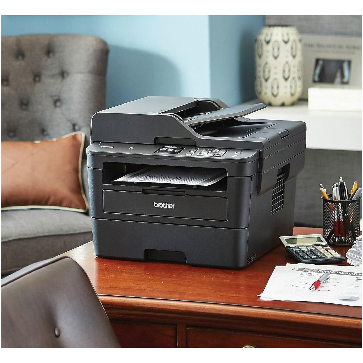 Brother MFCL2750DW Monochrome All-in-One Wireless Laser Printer, Duplex Copy & Scan