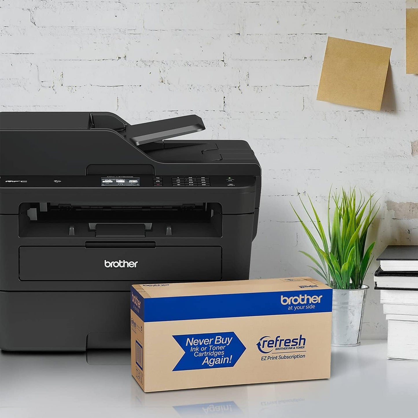 Brother MFC-L2750DW XL Extended Print Compact Laser All-in-One Printer with up to 2 Years of Toner in-Box