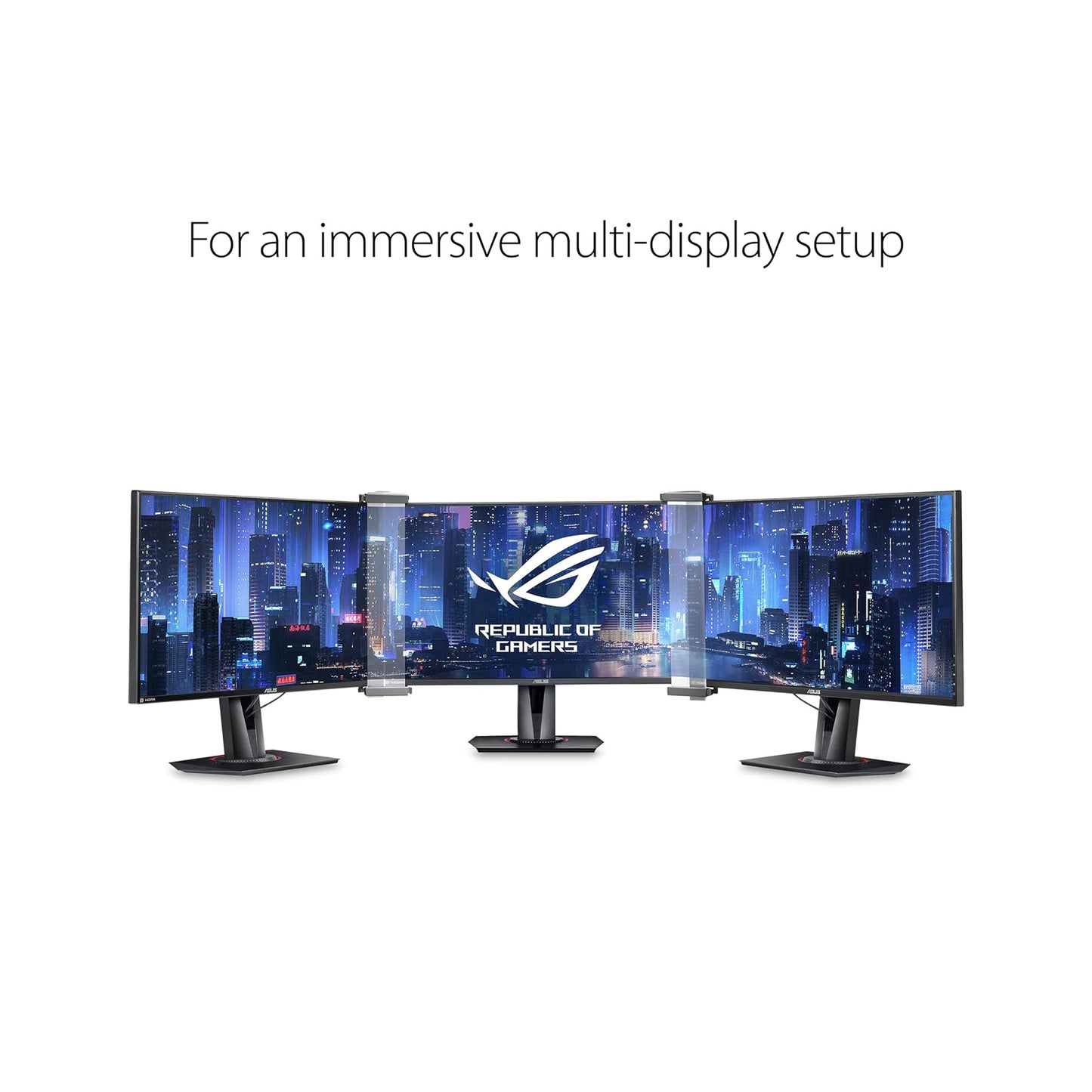 ASUS ROG Bezel-Free Kit ABF01 Universal Multi-Monitor Setup with Optical Micro-structures Easy Assembly, CLEAR, (Set of 2)
