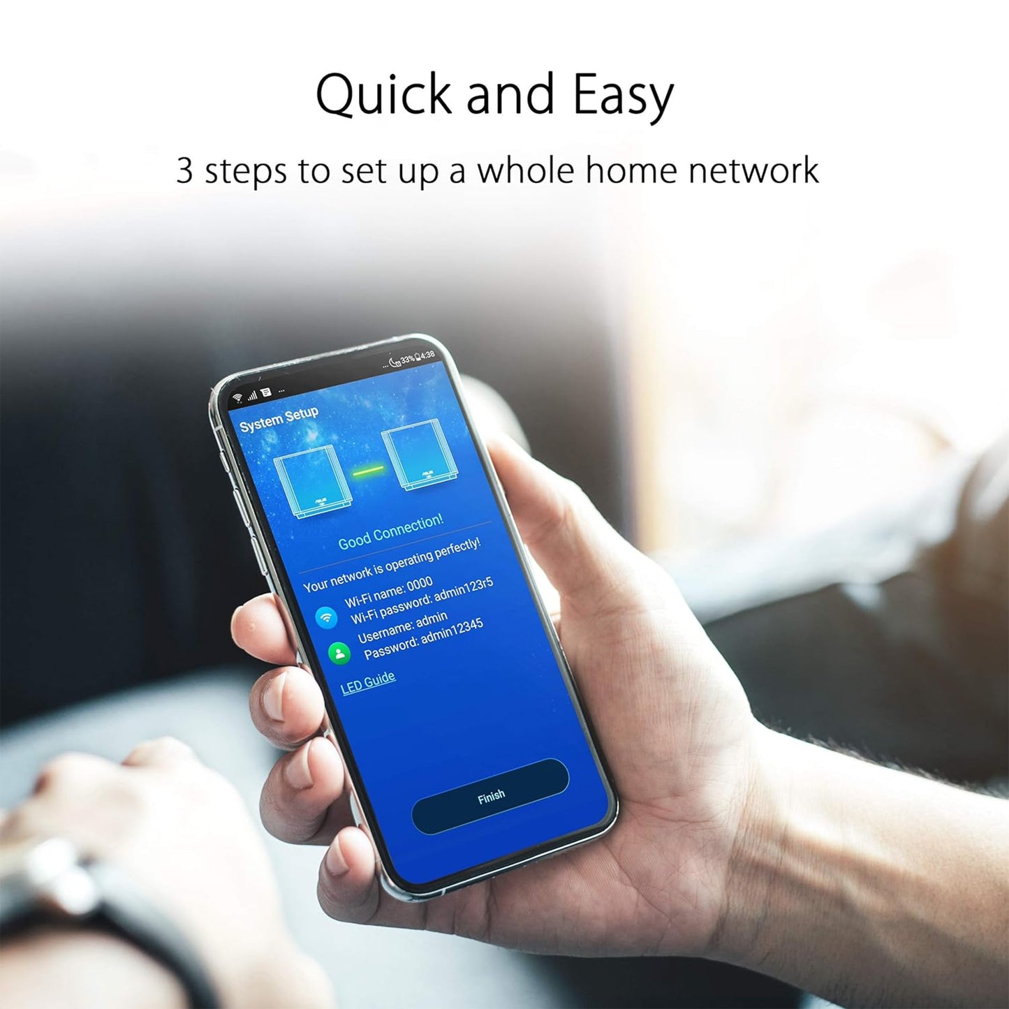 نظام ASUS ZenWiFi Whole-Home Tri-Band Mesh WiFi 6E (ET8 2PK)، تغطية تصل إلى 5,500 قدم مربع و6+غرف، 6600 ميجابت في الثانية، نطاق 6 جيجا هرتز جديد، AiMesh، حماية فورية 