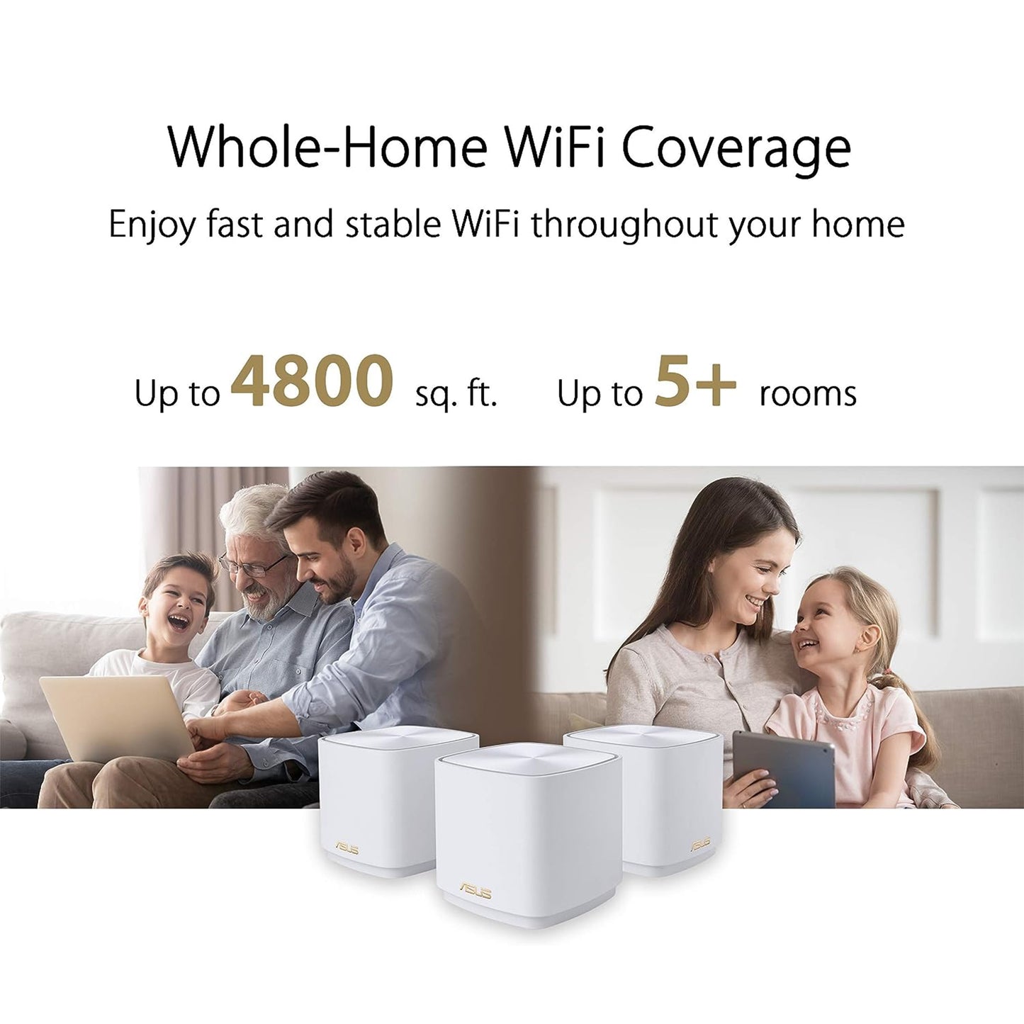 ASUS ZenWiFi XD4 Plus AX1800 Dual-band Mesh WiFi 6 System (XD4 Plus)-Whole home coverage up to 4,800 sq.ft & 25+ devices, 1800Mbps, AiMesh, Lifetime Free Internet Security, Parental Control, EasySetup