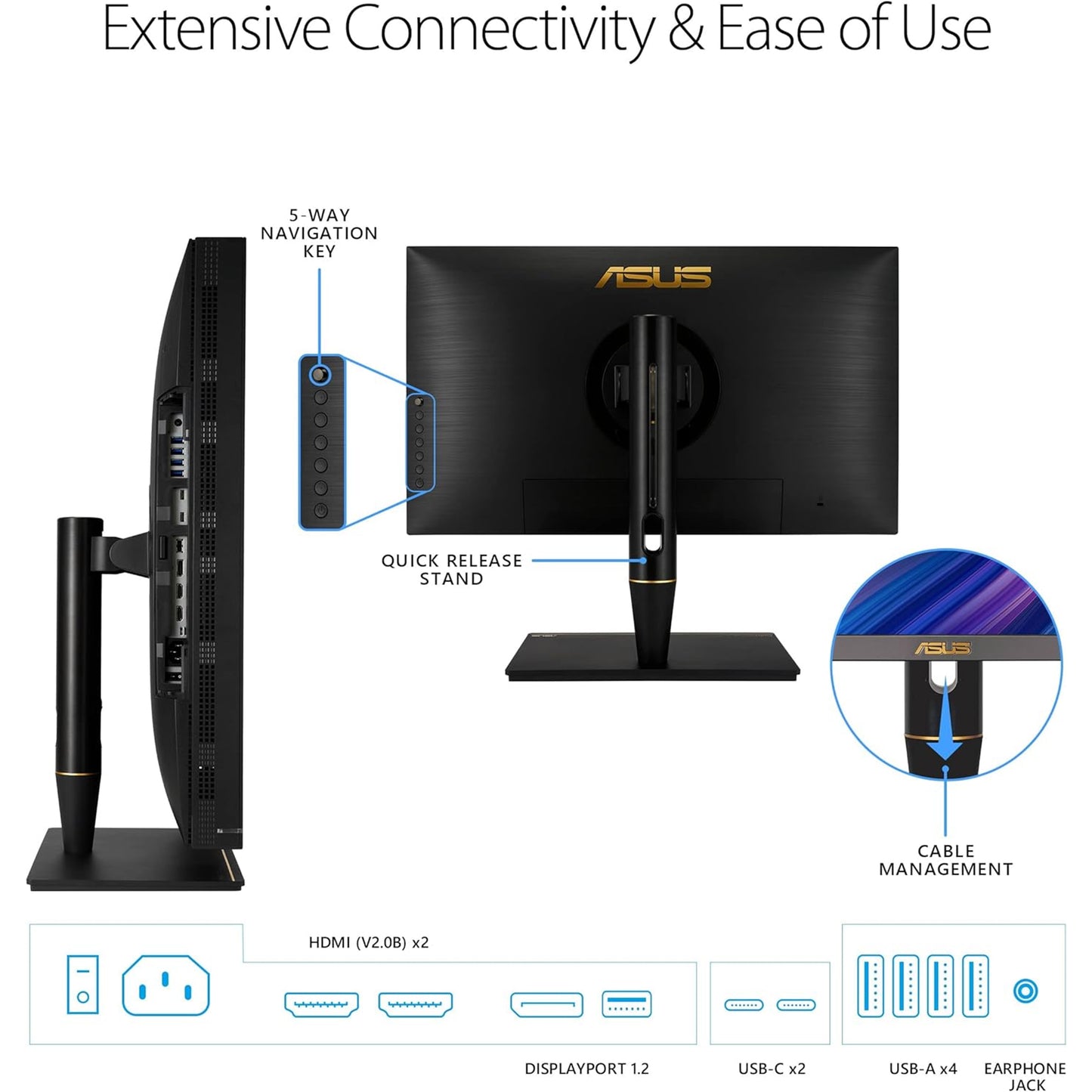 ASUS ProArt Display PA27UCX-K 27" 4K HDR Mini LED PC Monitor, 97% DCI-P3 99.5% Adobe RGB 100% sRGB, DeltaE<1, IPS, USB-C HDMI DP, 1000nits, w/X-rite Calibrator, Compatible with Laptop & Mac Monitor