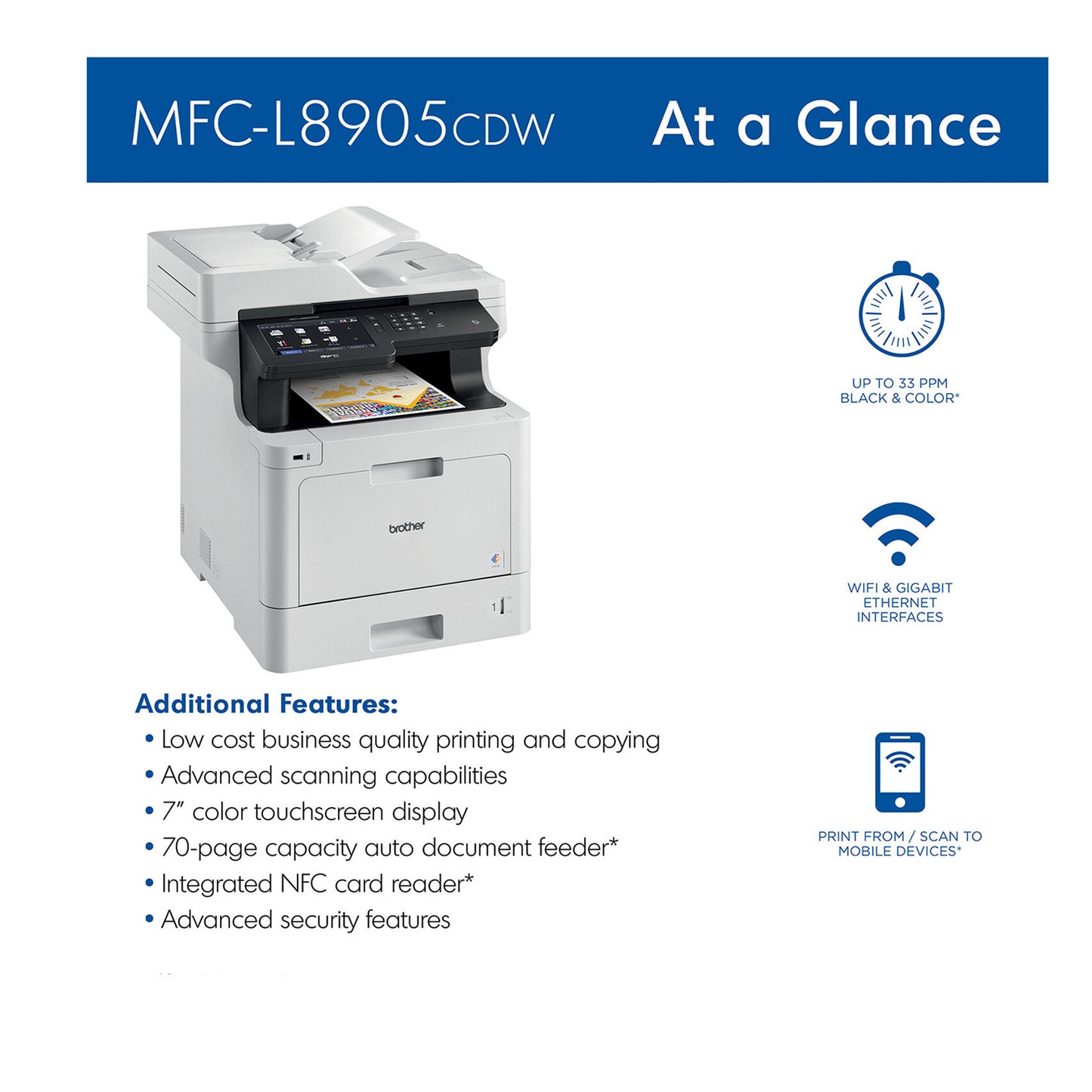 Brother Printer MFCL8610CDW Business Color Laser All-in-One with Duplex Printing and Wireless Networking