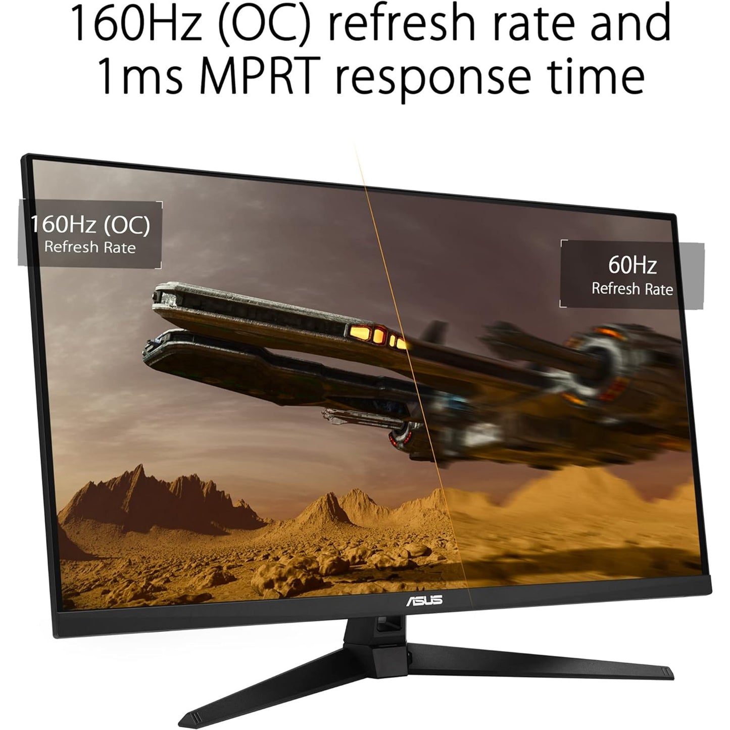 شاشة ASUS TUF Gaming مقاس 32 بوصة (31.5 بوصة قابلة للعرض) بدقة 4K HDR DSC (VG32UQA1A) - UHD (3840 × 2160)، 160 هرتز، 1 مللي ثانية، مزامنة ضبابية الحركة المنخفضة للغاية، Freesync Premium، HDMI2.1، مكبرات الصوت، 120% sRGB، DisplayHDR 400 