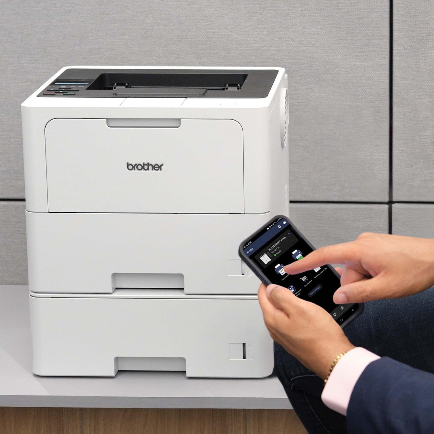 Brother HL-L6210DWT Business Monochrome Laser Printer with Dual Paper Trays, Wireless Networking, and Advanced Security Features