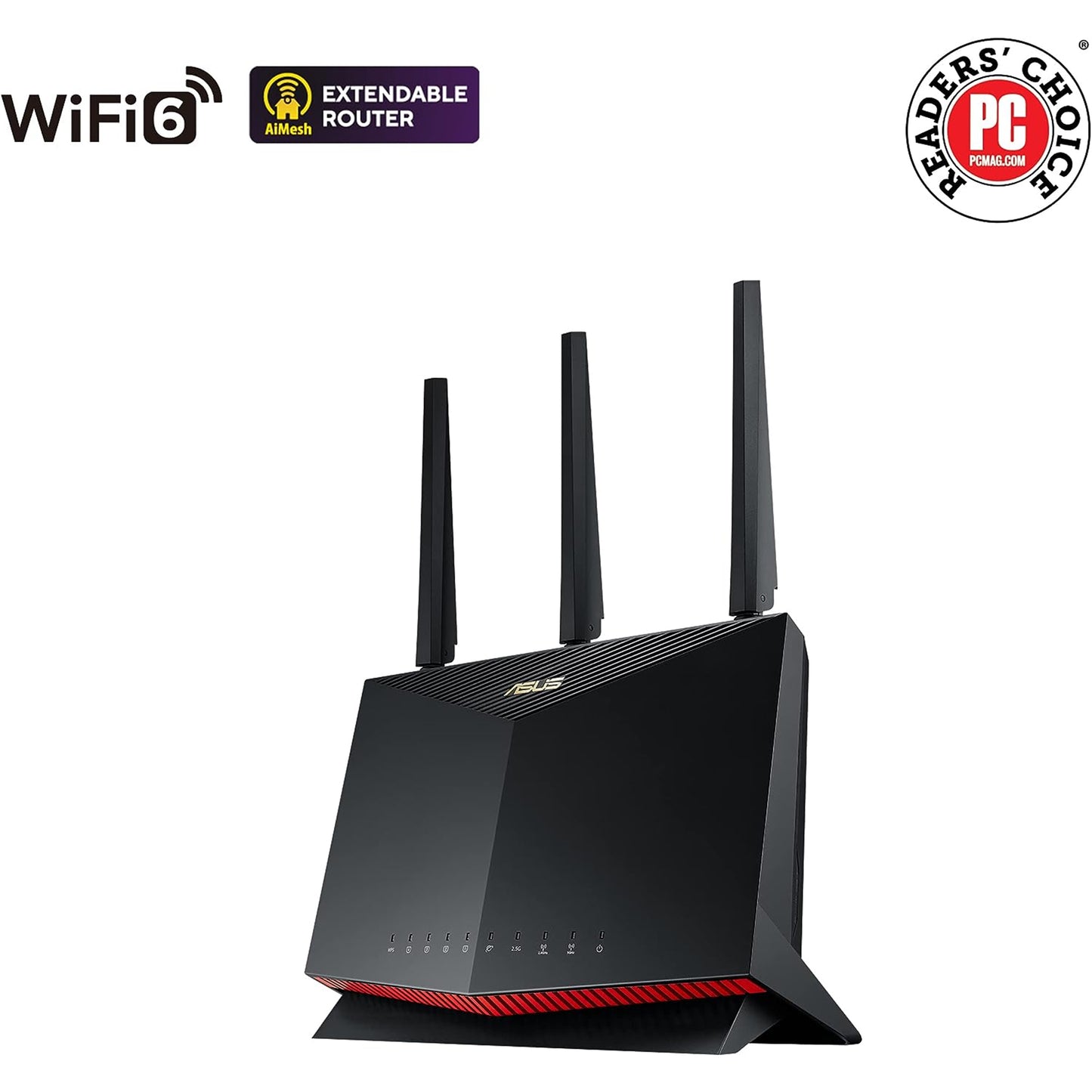 ASUS RT-AX86U (AX5700) Dual Band WiFi 6 Extendable Gaming Router, 2.5G Port, Mobile Game Mode, Port Forwarding, Subscription-free Network Security, Instant Guard, VPN, AiMesh Compatible