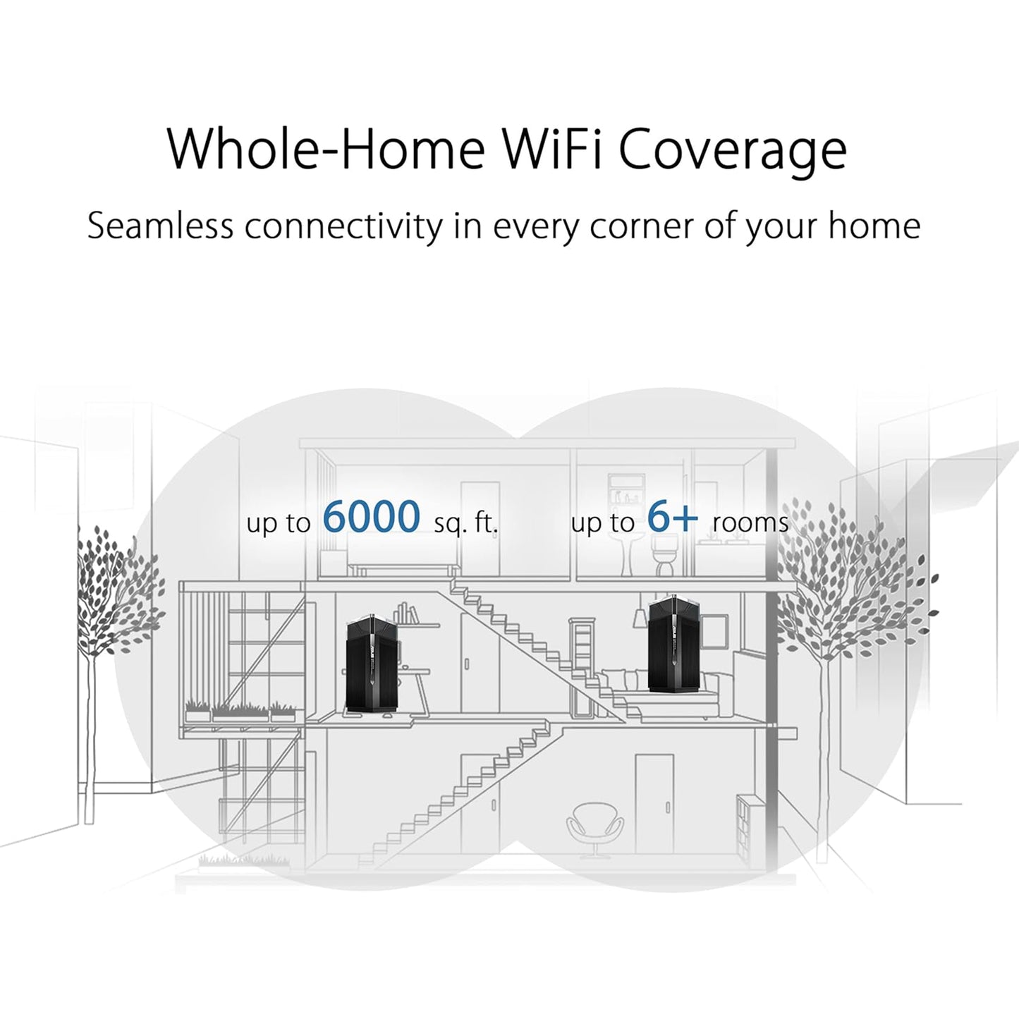 ASUS ZenWiFi Pro AX11000 Tri-Band WiFi 6 Mesh System (XT12 ) - Whole Home Coverage up to 6000 Sq.Ft & 6+ Rooms, Dual 2.5G Ports, AiMesh, Included Lifetime Internet Security, Easy Setup( Pack of 2)