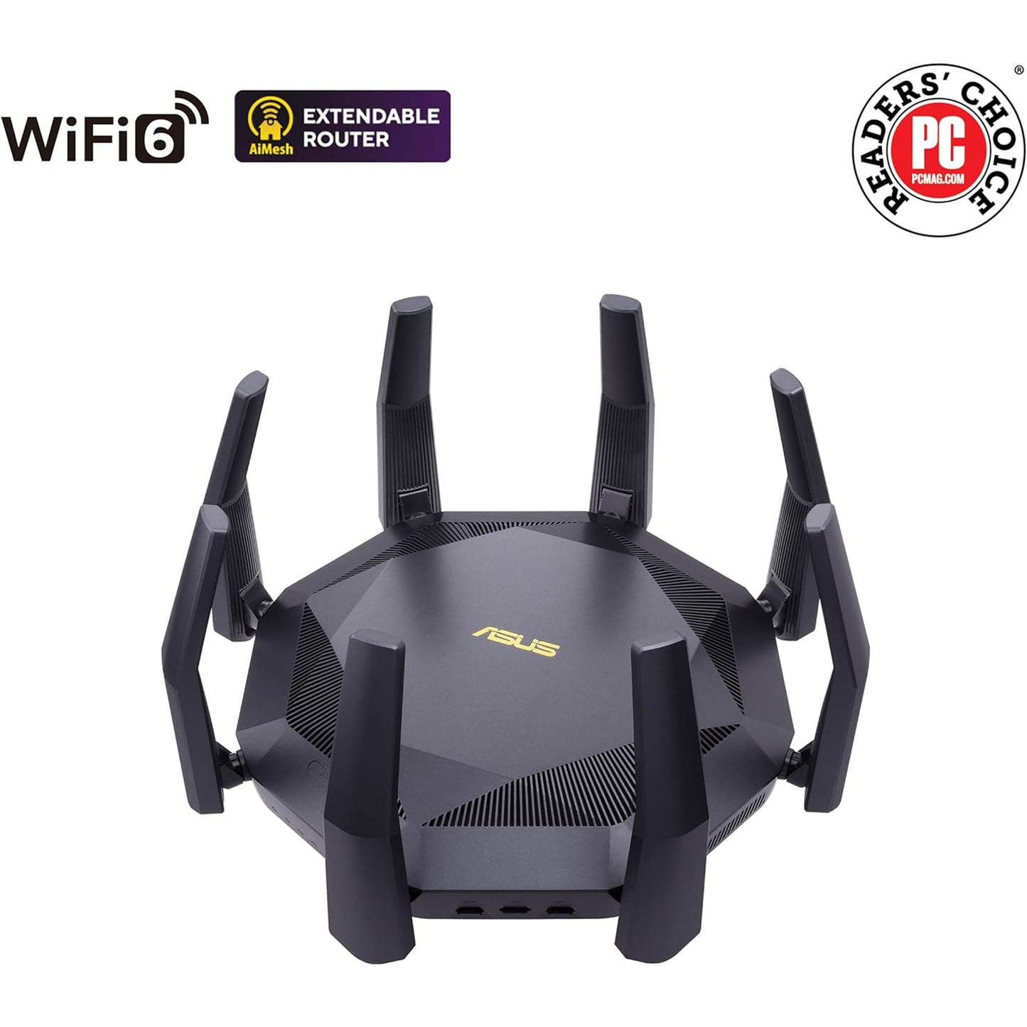 ASUS RT-AX89X (AX6000) Dual Band 12-stream WiFi 6 Extendable Router, Dual 10G Ports, Gaming Port, Mobile Game Mode, Subscription-free Network Security, Instant Guard, VPN, AiMesh Compatible