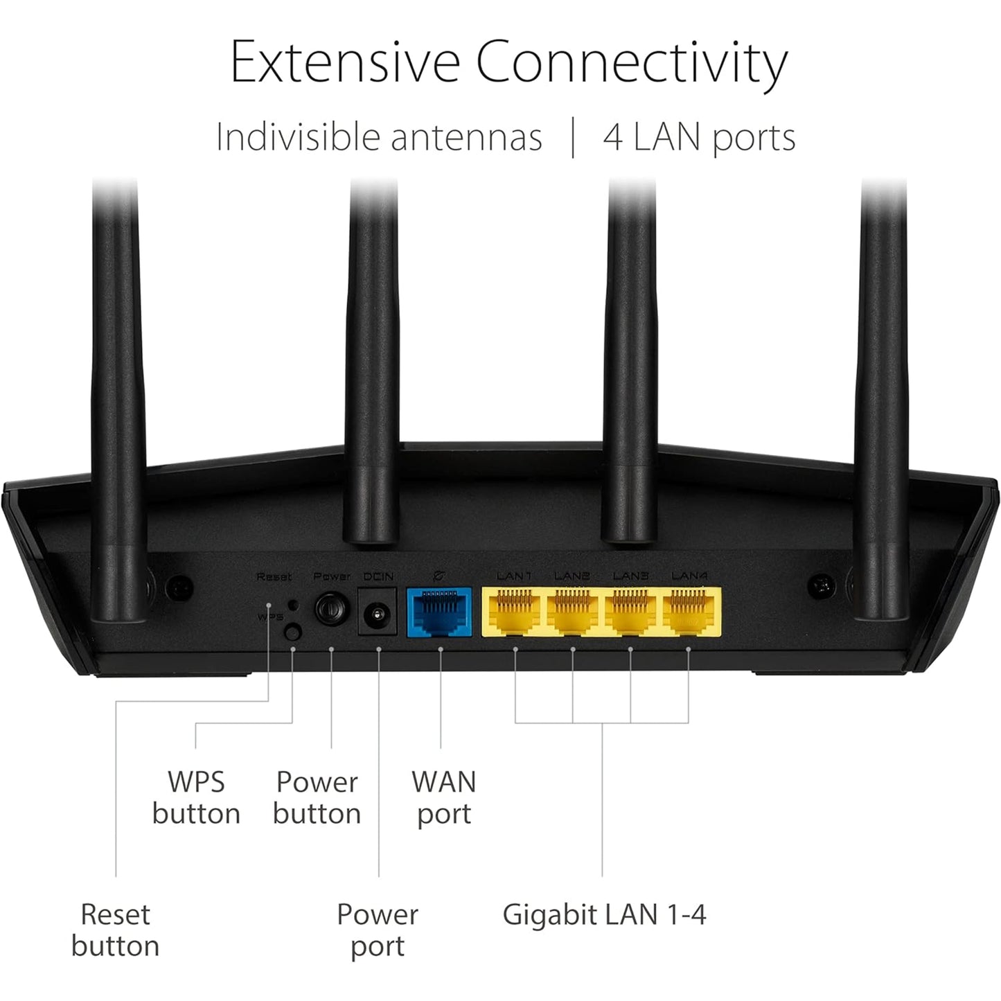 ASUS RT-AX1800S Dual Band WiFi 6 Extendable Router, Subscription-Free Network Security, Parental Control, Built-in VPN, AiMesh Compatible, Gaming & Streaming, Smart Home