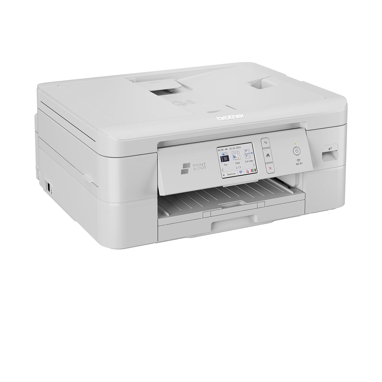 طابعة Brother Print &amp; Cut MFC-J1800DW اللاسلكية الملونة الكل في واحد النافثة للحبر مع قاطعة الورق الأوتوماتيكية