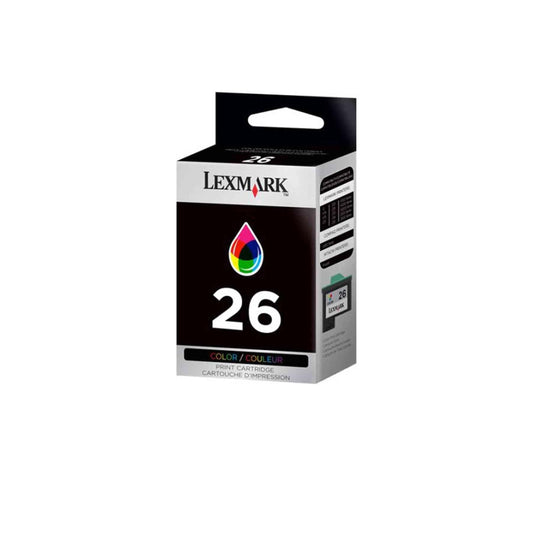 Lexmark 26 (10N0026) خرطوشة حبر/خرطوشة حبر أصلية ملونة من OEM (إنتاجية 275) - البيع بالتجزئة