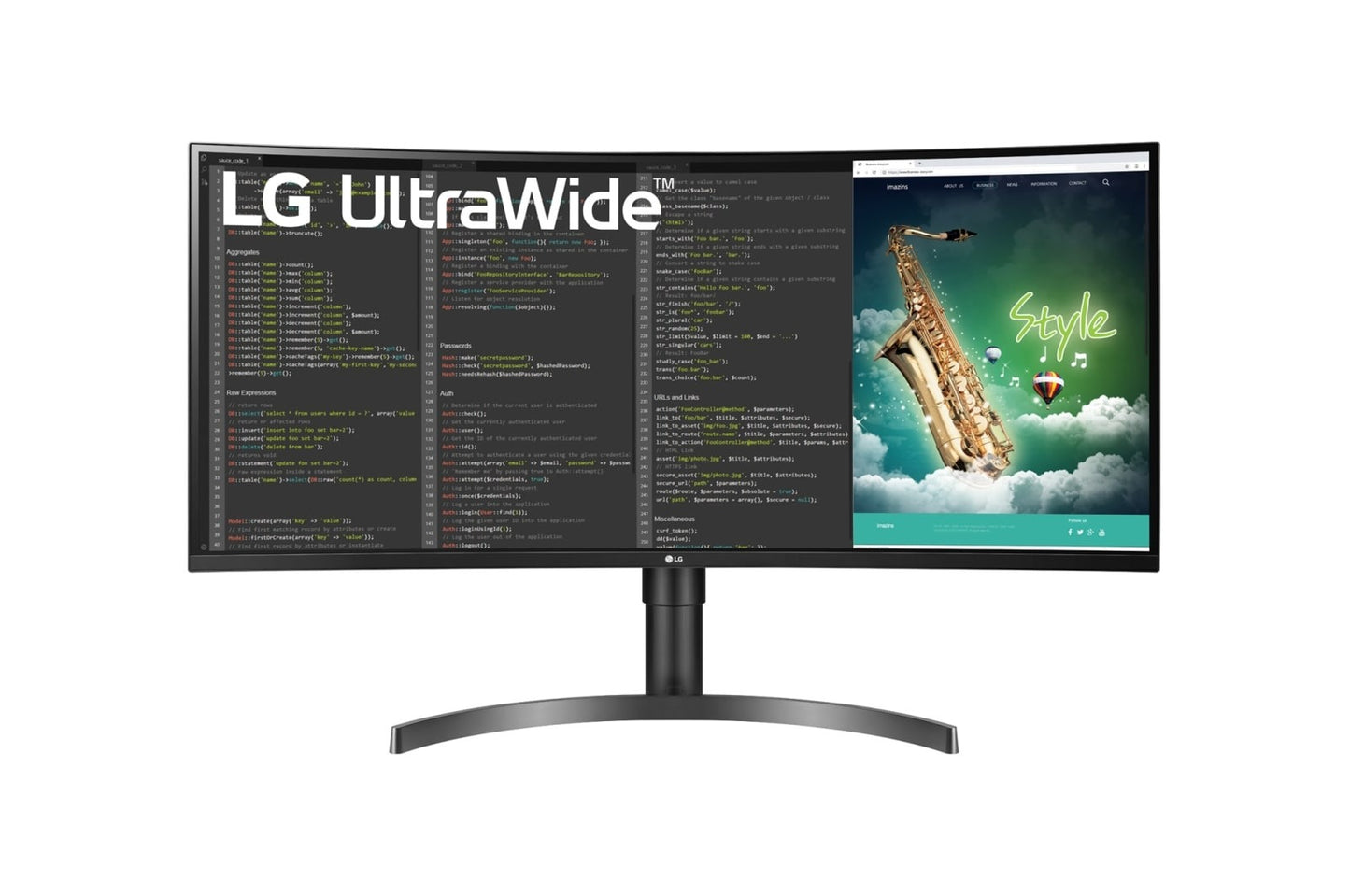 شاشة منحنية مقاس 35 بوصة VA HDR QHD UltraWide™‎ (3440x1440) مع معدل تحديث 100 هرتز، 5 مللي ثانية (GTG)، USB Type-C™، AMD FreeSync™، مزامنة الحركة الديناميكية، مثبت اللون الأسود، MaxxAudio® وتصميم مريح