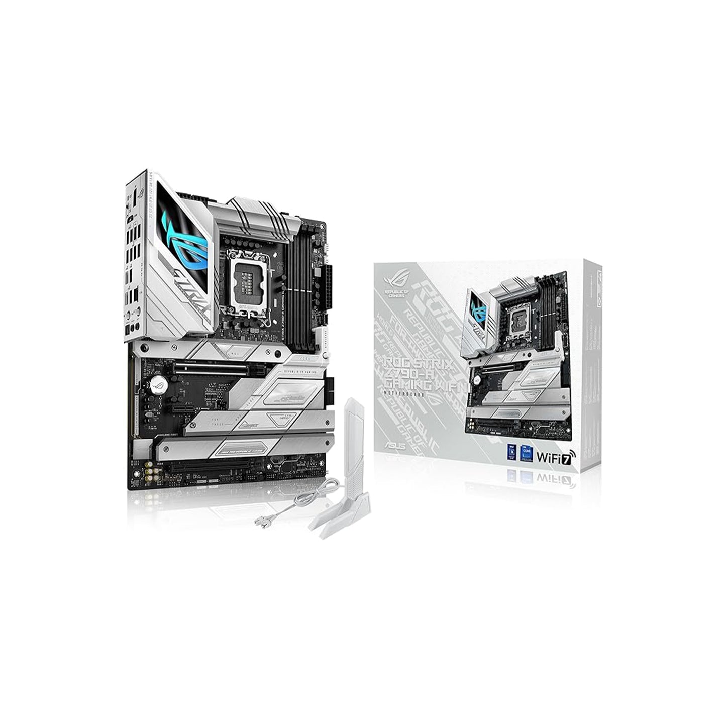 ASUS ROG Strix Z790-A Gaming WiFi II (WiFi 7) LGA 1700 (Intel 14th &amp; 13th &amp; 12th Gen) اللوحة الأم للألعاب ATX (فتحات DDR5,5X M.2، PCIe 5.0 x16، موصل USB باللوحة الأمامية مع PD 3.0 حتى 30 واط). 