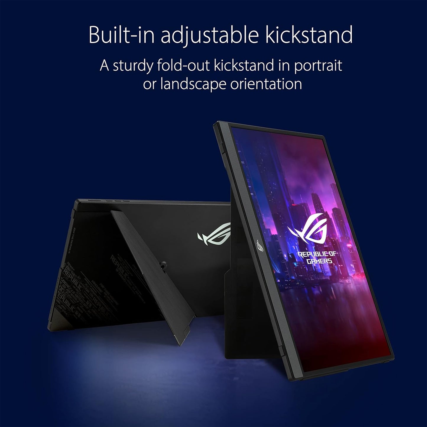 ASUS ROG Strix 15.6" FHD 1080P Portable Gaming Monitor XG16AHPE, 144Hz, IPS, G-SYNC Compatible, Built-in Battery, Kickstand, USB-C, Micro HDMI, for Laptop, PC, Phone, Console