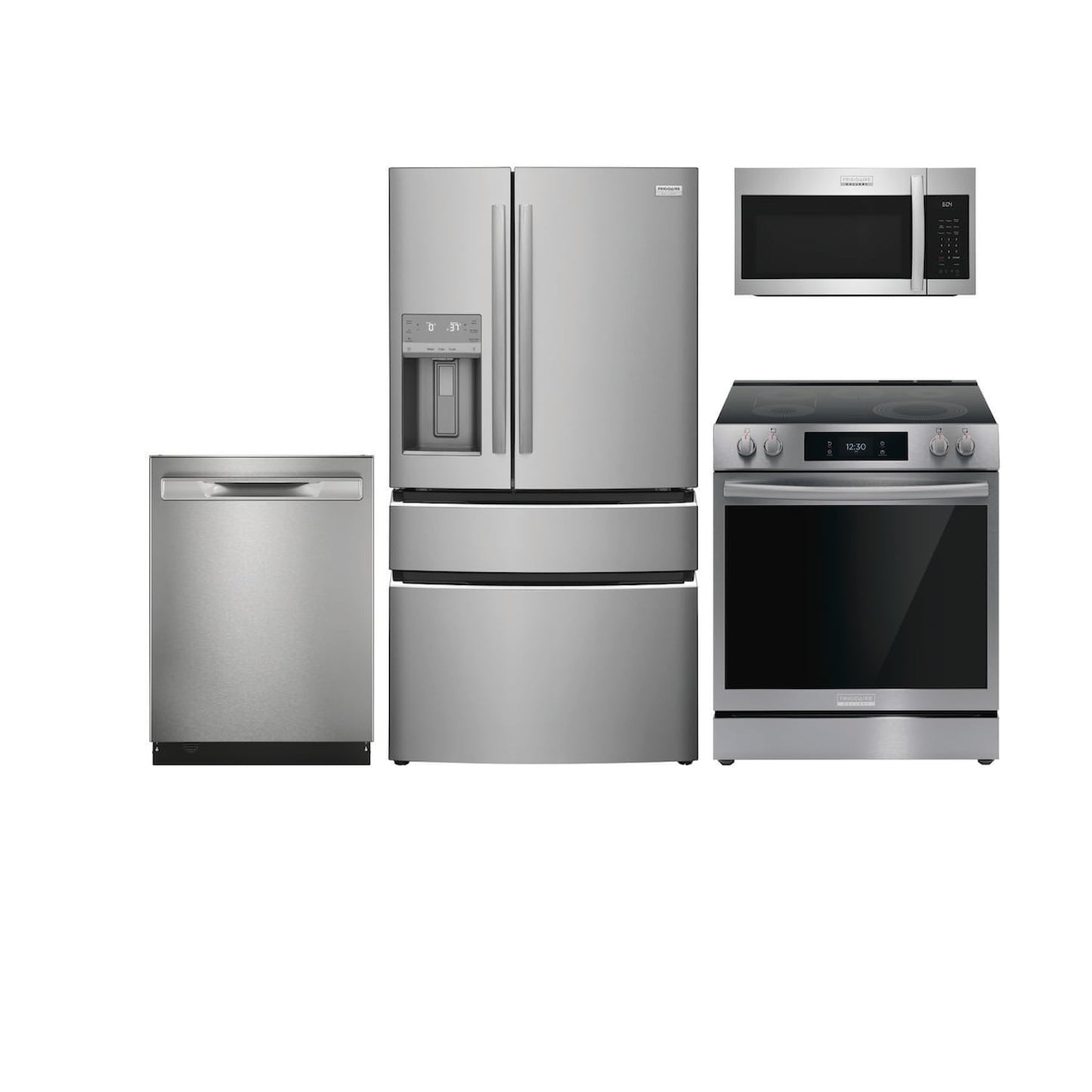 4 Piece Stainless Steel Gallery Package with Counter-Depth French Door Refrigerator and Induction Range