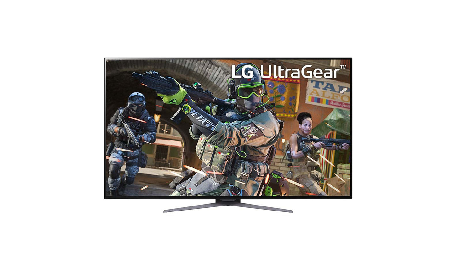 شاشة UltraGear™ UHD OLED مقاس 48 بوصة مع انعكاس منخفض مضاد للتوهج بمعدل 0.1 مللي ثانية R/T و120 هرتز ومتوافقة مع G-SYNC®