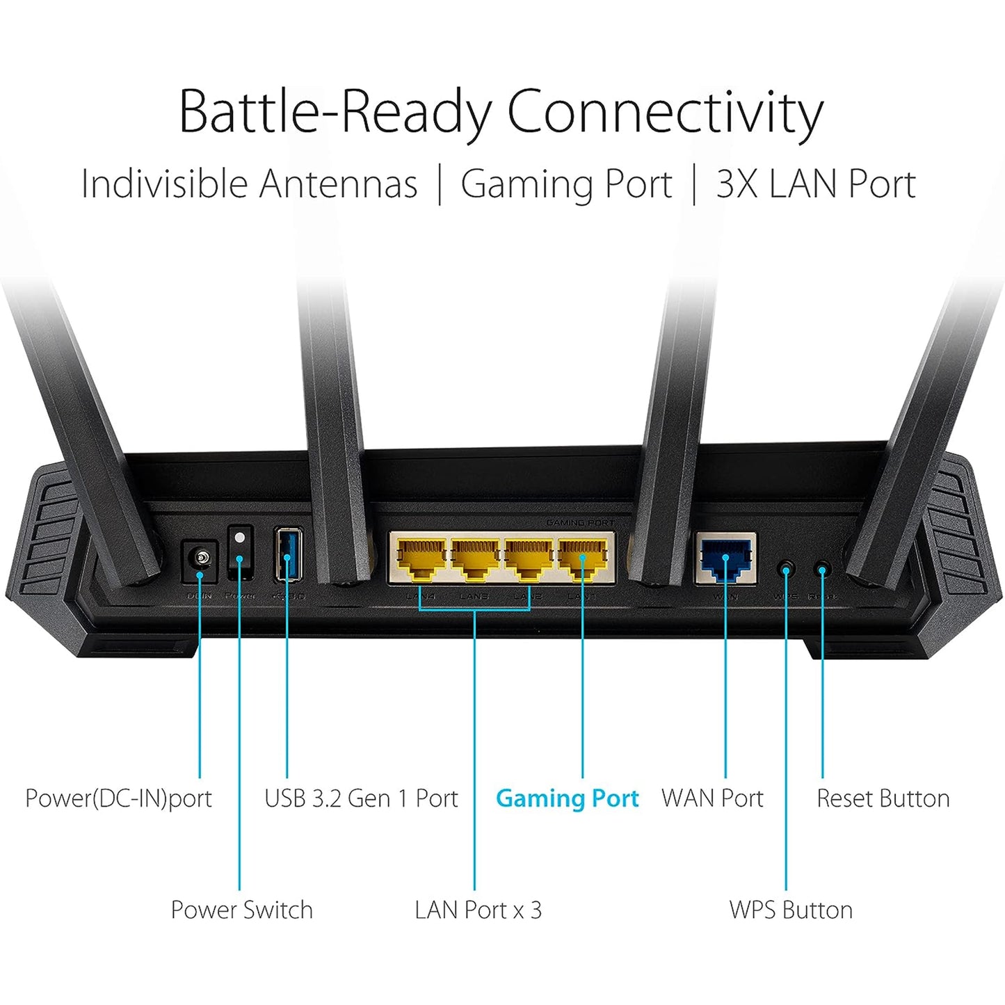 ASUS ROG Strix GS-AX3000 WiFi 6 Extendable Gaming Router, Gaming Port, Mobile Game Mode, Port Forwarding, VPN Fusion, Aura RGB, Subscription-free Network Security, Instant Guard, AiMesh Compatible