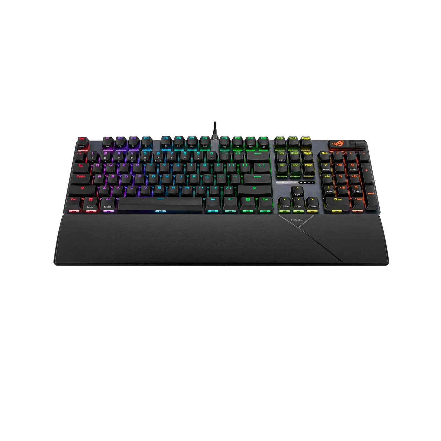 ASUS ROG Strix Scope II Gaming Keyboard, pre-lubed ROG RX Blue clicky Optical switches, Sound-dampening Foam, PBT doubleshot keycaps, Streaming hotkeys, Multi-Function Controls, Wrist Rest