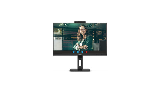 AOC Q27P3CW 27 Inch 2560 x 1440 Pixels Quad HD IPS Panel 75Hz Refresh Rate HDMI DisplayPort USB-C Built-in Webcam Monitor