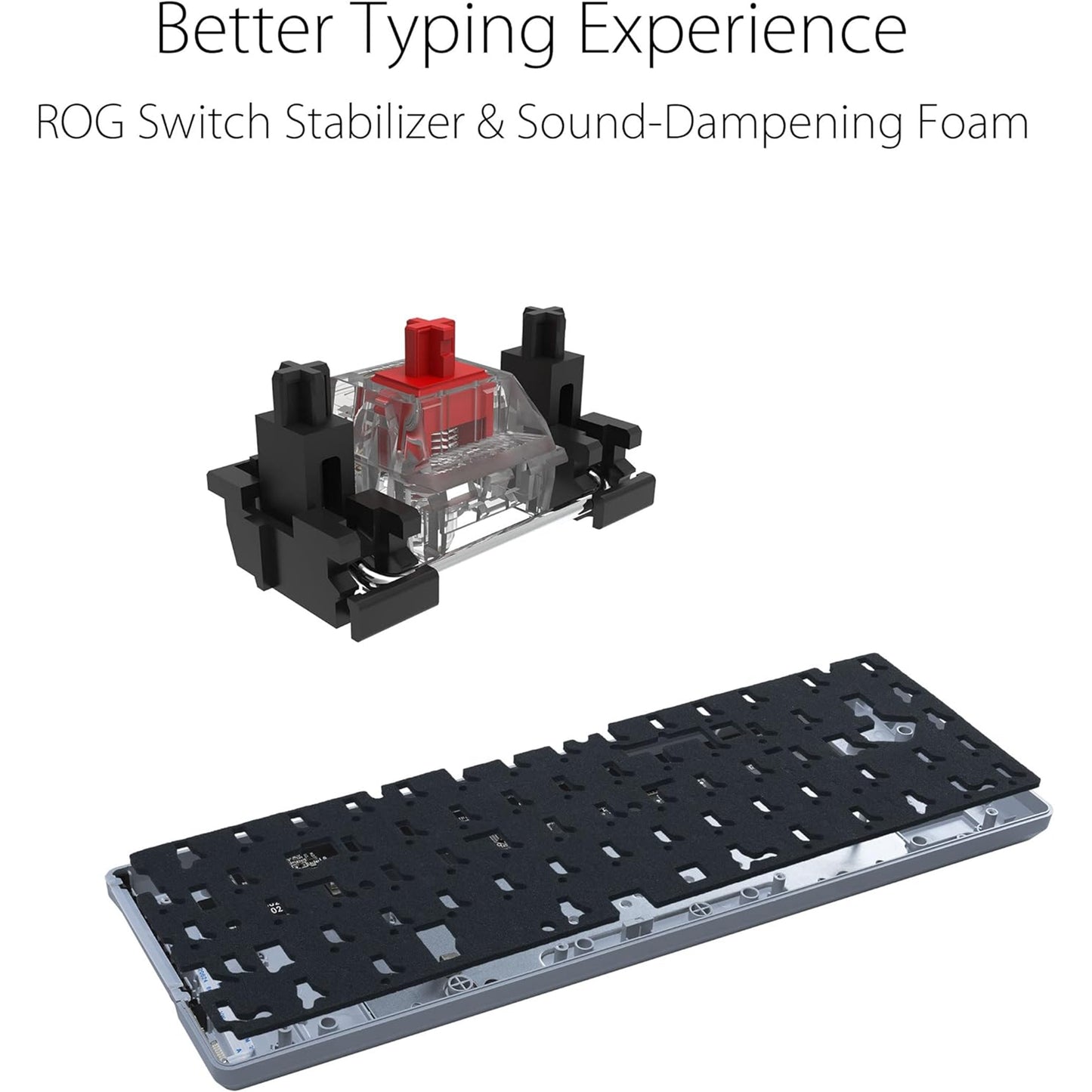لوحة مفاتيح ميكانيكية مدمجة للألعاب ASUS ROG Falchion Ace 65% RGB، ومفاتيح ROG NX حمراء ومثبتات مفاتيح، وإسفنج مثبط الصوت، وأغطية مفاتيح PBT، سلكية مع KVM، وثلاث زوايا، وغطاء غطاء أبيض 