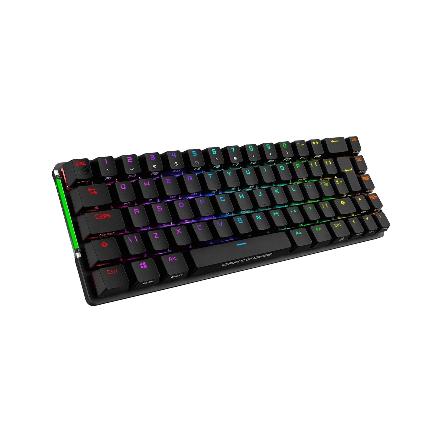 لوحة مفاتيح ميكانيكية للألعاب ASUS ROG Falchion NX 65% لاسلكية RGB | مفاتيح ROG NX Blue Clicky، أغطية مفاتيح PBT Doubleshot، سلكية / 2.4 جيجا هرتز، لوحة لمس، حافظة غطاء لوحة المفاتيح، دعم ماكرو، أسود/رمادي 