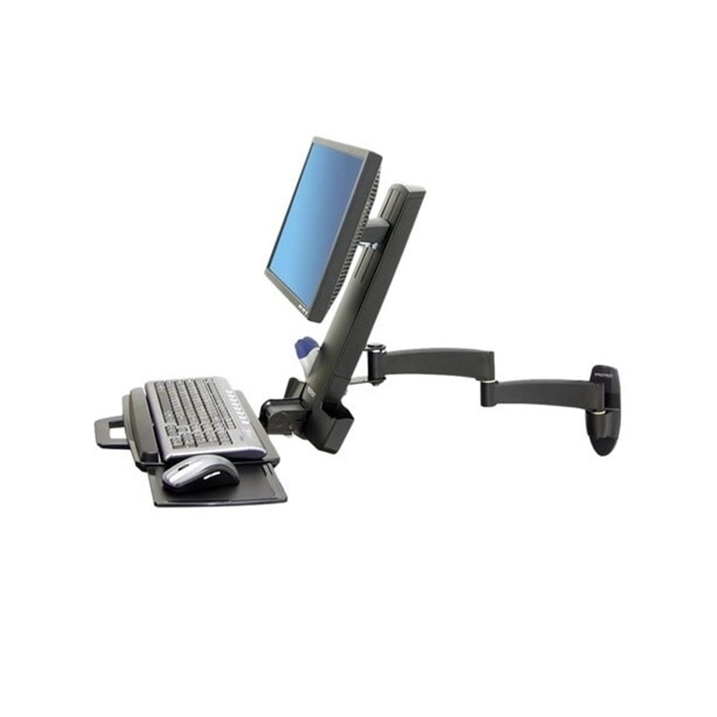 Ergotron 200 Series - Mounting kit (articulating arm, barcode scanner holder, keyboard tray with left/right mouse tray) - black - wall-mountable