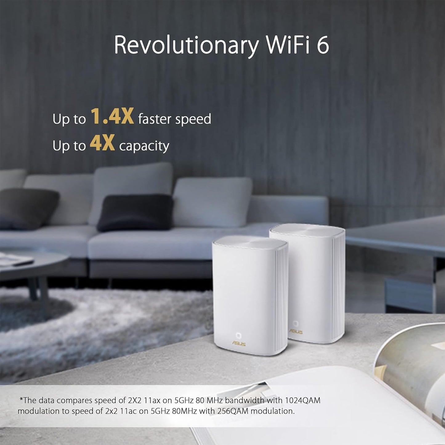 نظام ASUS ZenWiFi AX Hybrid Powerline Mesh WiFi6 (XP4) 2PK - تغطية منزلية كاملة تصل إلى 5,500 قدم مربع. &amp; 6+ غرف للجدران السميكة، وAiMesh، وأمان مجاني مدى الحياة، وإعداد سهل، ومعيار HomePlug AV2 MIMO 