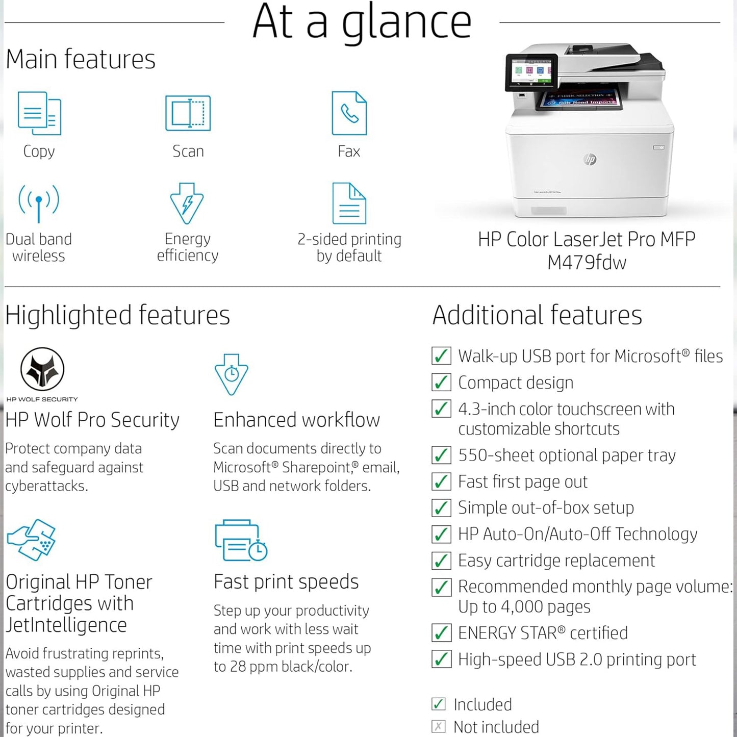 HP Color LaserJet Pro MFP M479fdw.