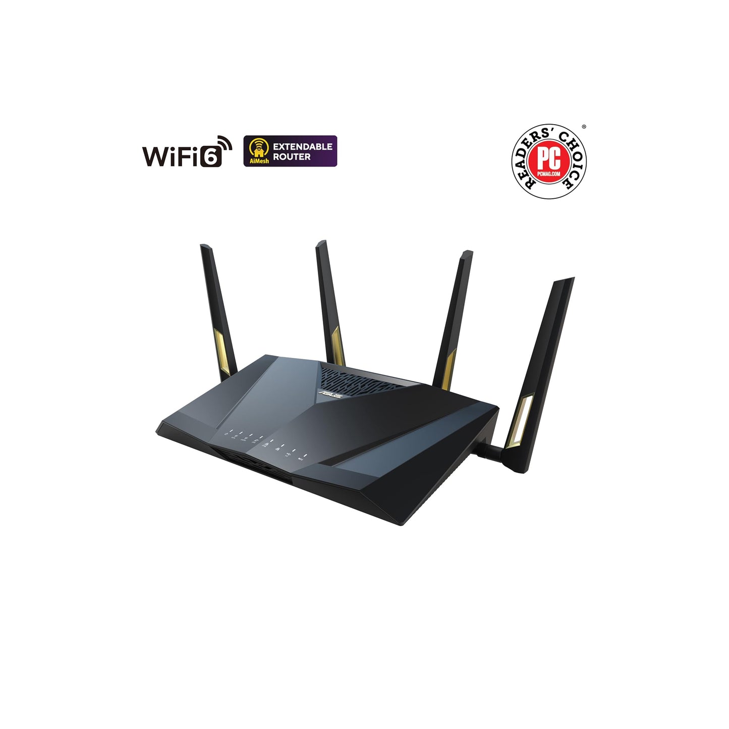 راوتر ASUS RT-AX88U PRO AX6000 ثنائي النطاق WiFi 6، WPA3، التحكم الأبوي، جودة الخدمة التكيفية، إعادة توجيه المنافذ، تجميع WAN، أمان الإنترنت مدى الحياة ودعم AiMesh، منفذ مزدوج 2.5 جيجا 