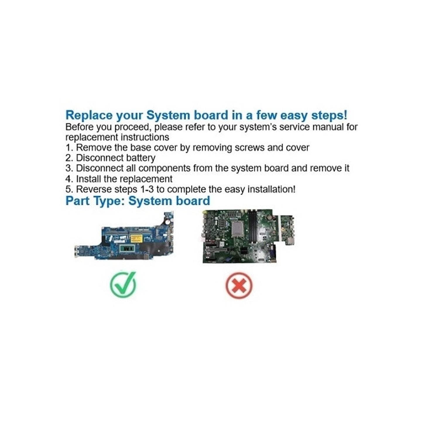 Dell Motherboard Assembly, Wireless Card, Battery Reserve Coin, 8 GB RAM, Intel Pentium N6000 for Latitude 3120 2-in-1