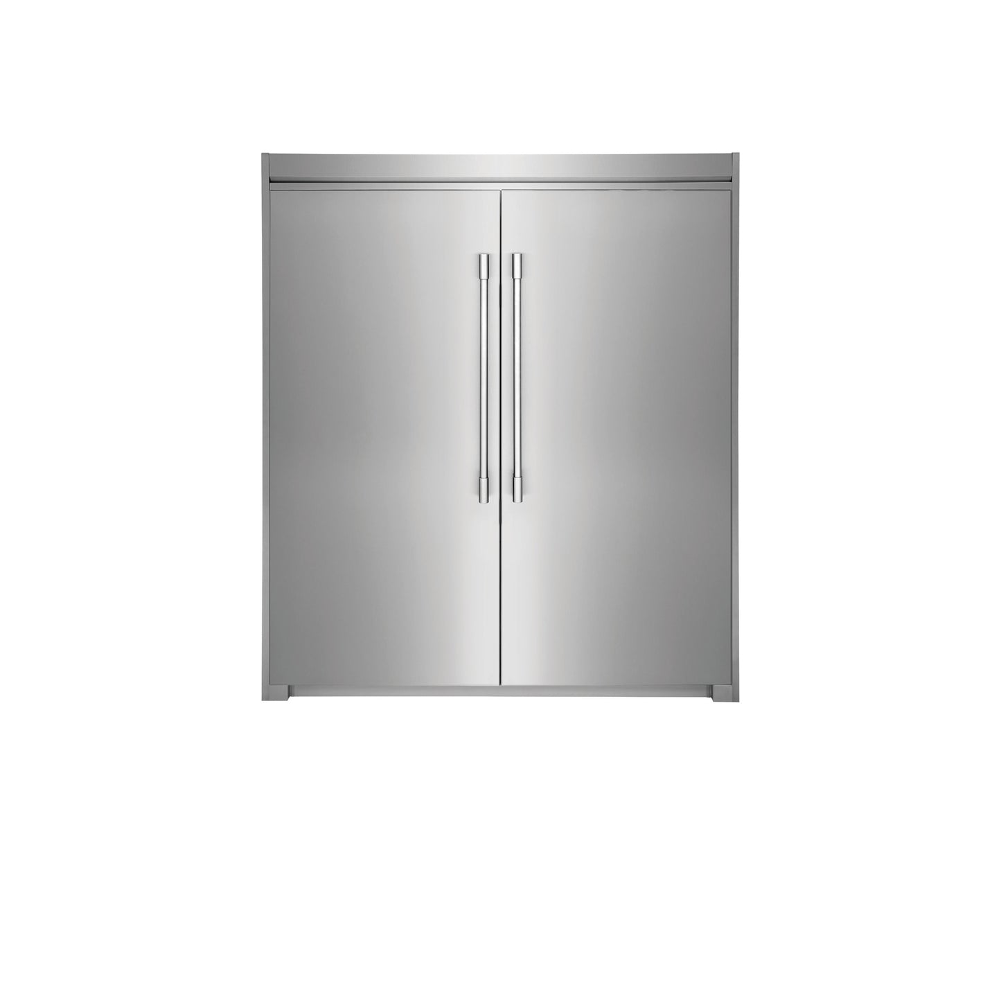 Stainless Steel Side-by-Side Column Refrigerator and Freezer Set with Flat Trim Kit