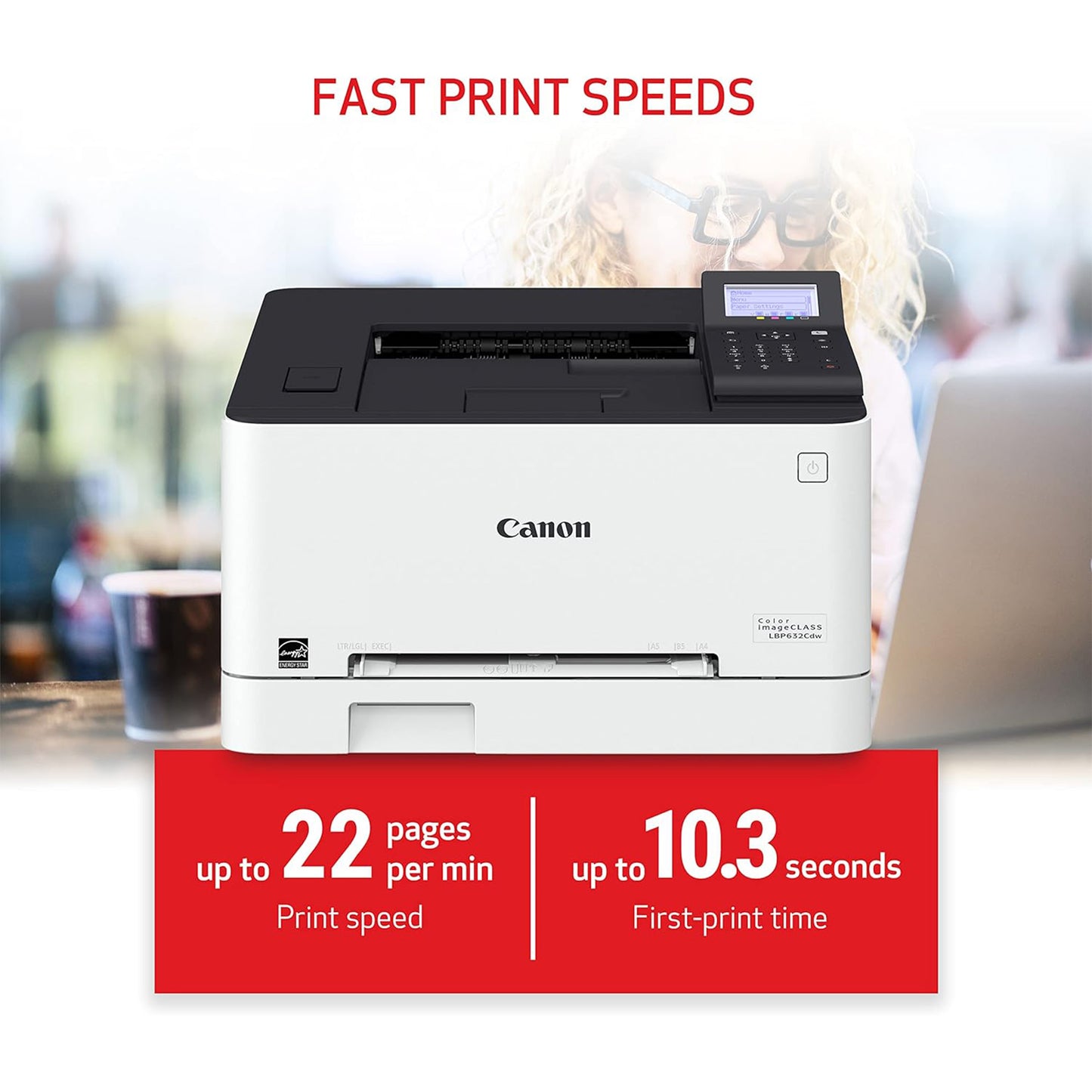 Canon Color imageCLASS LBP633Cdw Wireless Laser Printer, 22ppm, PCL, PS