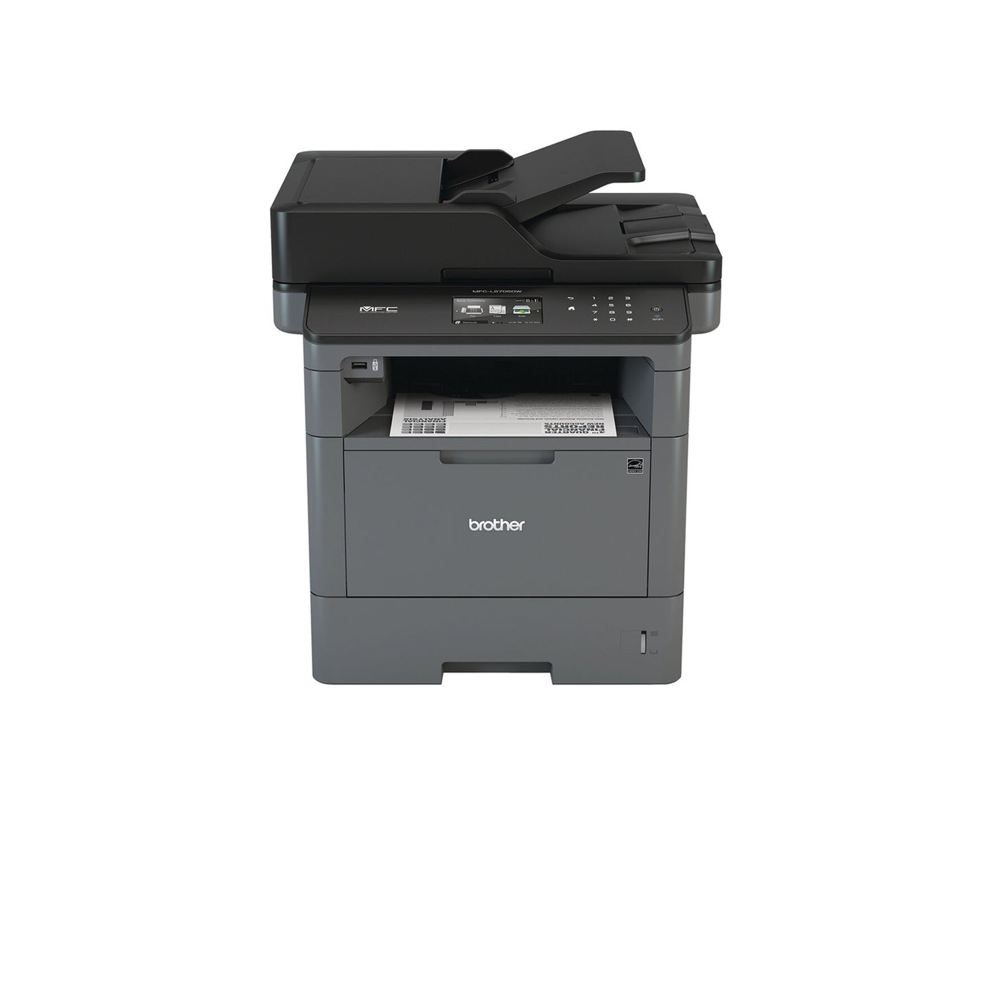 Brother MFC-L5705DW All-in-One Wireless Monochrome Laser Printer - Print Copy Scan Fax - 42 ppm, 1200x1200 dpi, 3.7" Touch LCD, 256MB Memory, Auto Duplex Printing, 50-Sheet ADF, BROAGE Printer_Cable