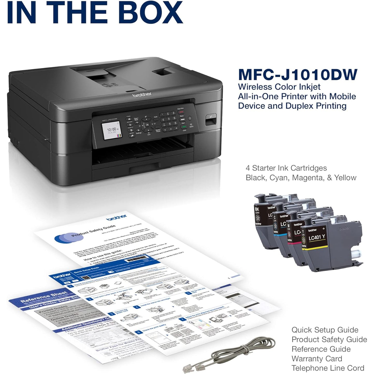 Brother MFC-J1010DW Wireless Color Inkjet All-in-One Printer with Mobile Device and Duplex Printing