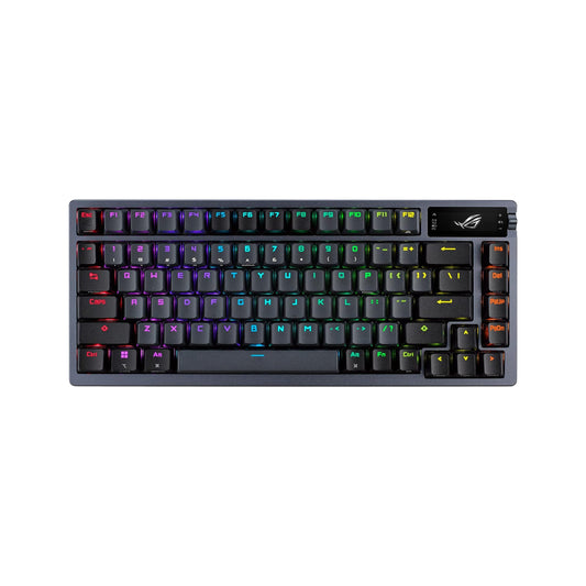 ASUS ROG Azoth 75% Wireless DIY Custom Gaming Keyboard, OLED Display, Gasket-Mount, Three-Layer Dampening, Hot-Swappable Pre-lubed NX Brown Switches & Keyboard Stabilizers, ABS Keycaps, RGB-Black