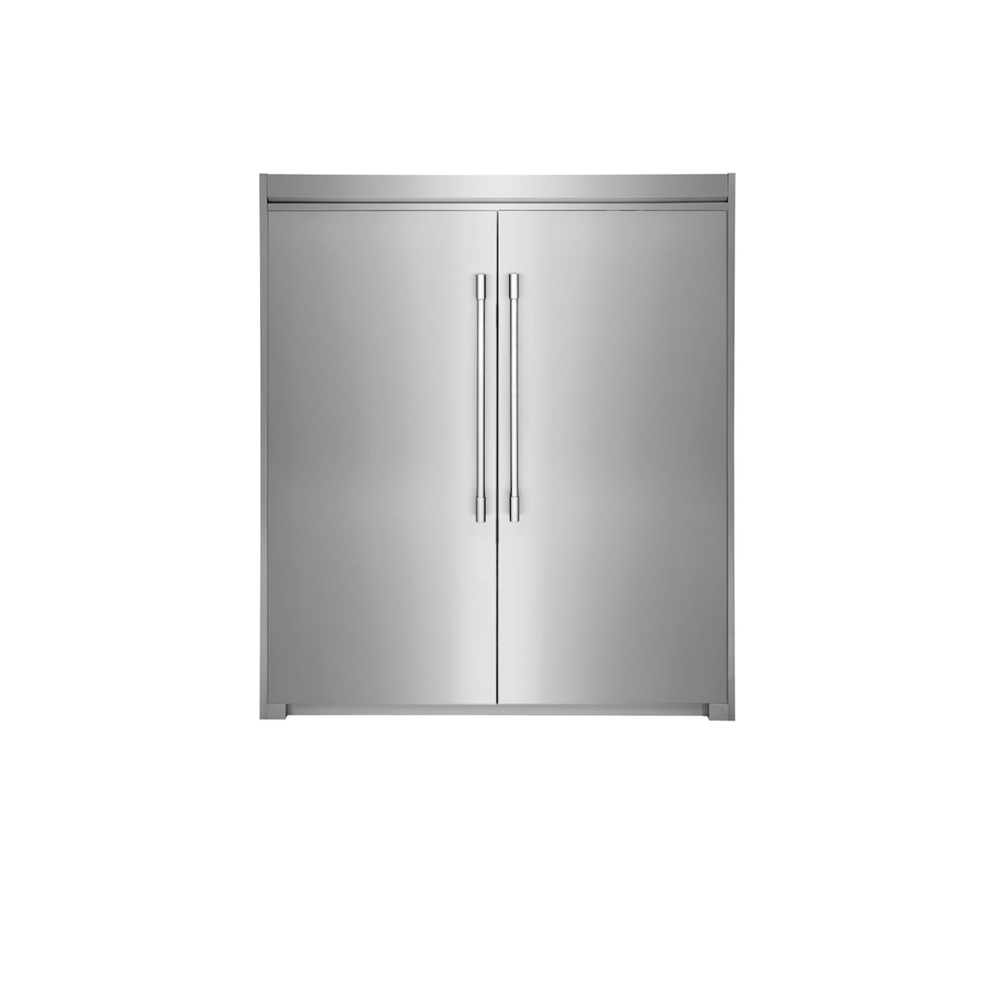 Stainless Steel Side-by-Side Column Refrigerator and Freezer Set with Flat Trim Kit