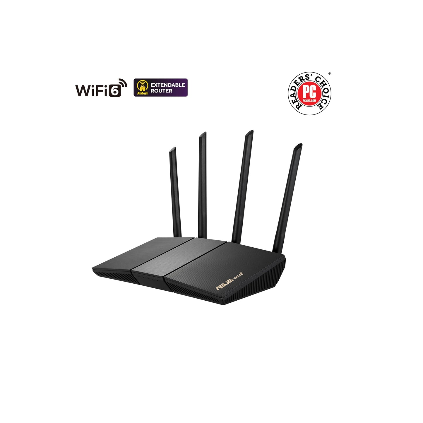 راوتر ASUS AX3000 WiFi 6 (RT-AX57) - راوتر إنترنت لاسلكي ثنائي النطاق جيجابت، الألعاب والبث، متوافق مع AiMesh، يشمل أمان الإنترنت مدى الحياة، التحكم الأبوي، MU-MIMO، OFDMA 